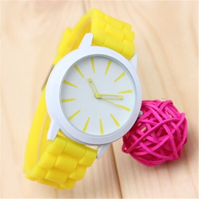 

Geneva watch ice cream candy color silicone belt simple hollow pointer male&female students couple quartz watch