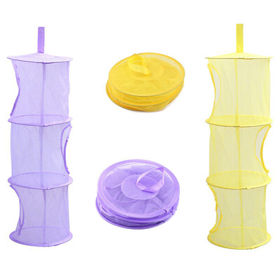 

3 Tiers Cylindrical Mesh Storage Net Portable Foldable Hanging Mesh Bag Suitable for Bedroom&Bathroom-1Pcs