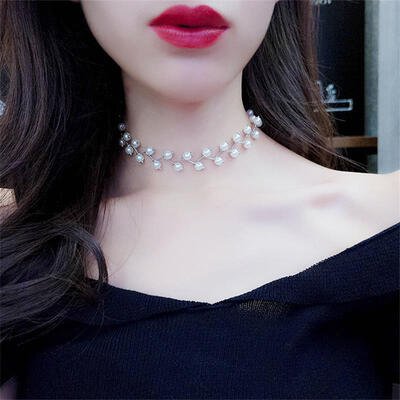 

Women Necklace Exquisite Pearl Clavicle Chain Gold Necklace Lady Charm Temperament Clothing Jewelry Accessories