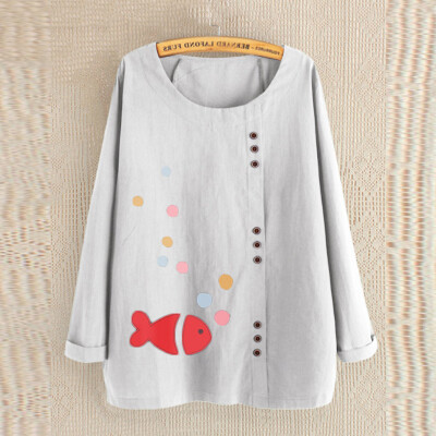 

Starmoon Fashion Baby Casual Animals Printed O-Neck Long Sleeve Button Blouse Tops Tee