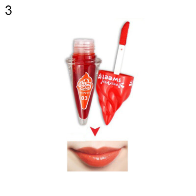 

Cute Ice Cream Shape Lip Gloss Long Lasting Moisturizer Liquid Lipstick Makeup