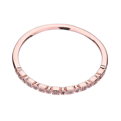 

New flash ultra-thin with High-grade zircon plated rose gold ring woman ring