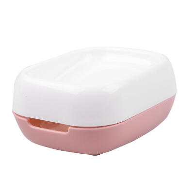 

Double Layers Soapbox Bathroom Soap Dish Draining Holder with Scouring Pad