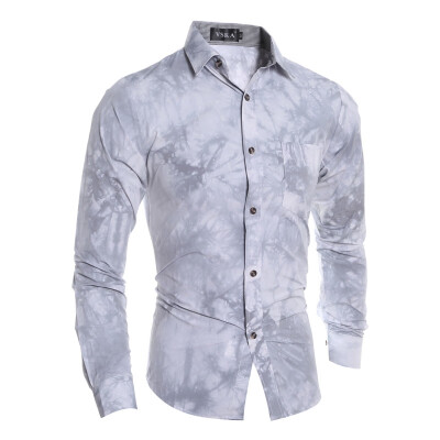 

Fine 3D Tie-Dye Print Casual Slim Long-Sleeve Shirt