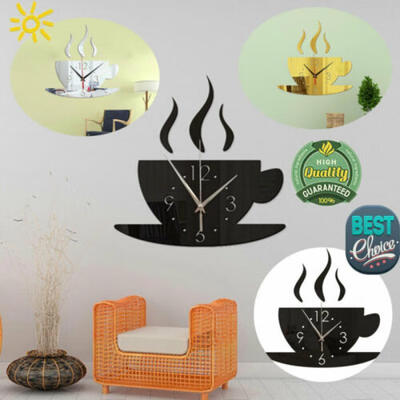 

3D DIY Wall Clock Home Modern Decoration Crystal Mirror Vinyl Art Sticker Decal