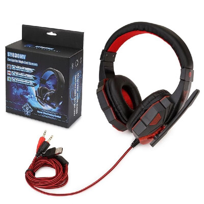 

Over-ear Gaming Headset for PC Laptop with Microphone with USB 35mm Plug LED Light Volume Control Gaming Headphones