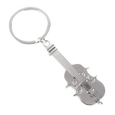 

Violin Shaped Keychain Metal Musical Instrument Car Keyrings Key Holder Handbag Decor Accessory