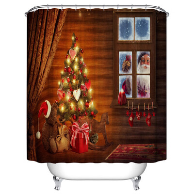 

Gobestart Christmas Waterproof Polyester Bathroom Shower Curtain Decor With Hooks New B