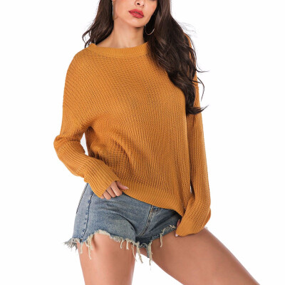 

〖Follure〗Women Autumn Winter Casual Knit Sweater Long Sleeve O-Collar Solid Pullover