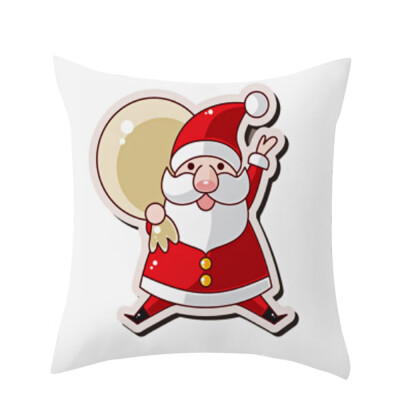 

〖Follure〗Christmas Dog Linen Cushion Cover Throw Pillow Case Sofa Bed Home Decor Xmas