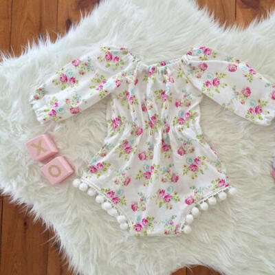 

USA One-piece Baby Girl Flower Romper Bodysuit Jumpsuit Playsuit Outfits Clothes