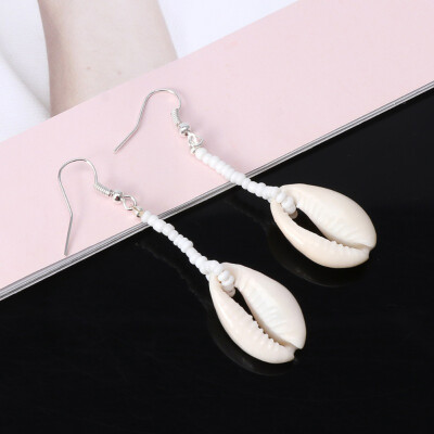 

Bohemian Natural Cowrie Shell Pendant Drop Earrings Beach Jewelry For Woman