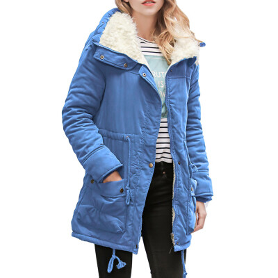 

Roseonmyhand Womens Warm Long Coat Collar Hooded Jacket Slim Winter Parka Outwear Coats