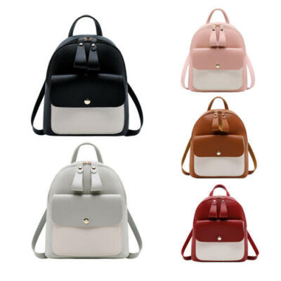 

Women Girls Mini Faux Leather Backpack Rucksack School Bag Travel Handbag US