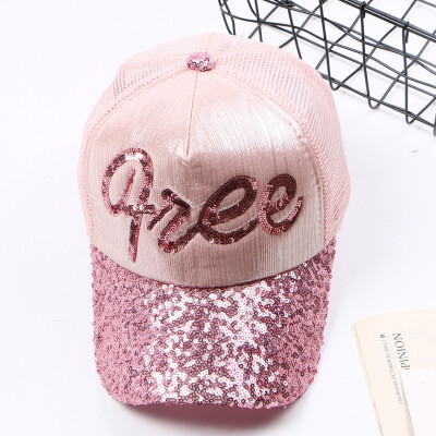 

Taobao Korean Hat Letterhead Pearl Embroidered Cap SpringSummer Sun Hat Baseball Hat Joker Curved Hat