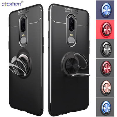 

Magnetic Car Mount Case OnePlus 6 16 Finger Ring Case OnePlus 6 Oneplus6 One Plus 6 A6000 A6003 Soft Cover