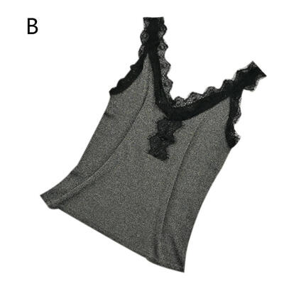 

Lace Decorative V-neck Bright Silk Knit Camisole Fashion Sexy Womens Camisole