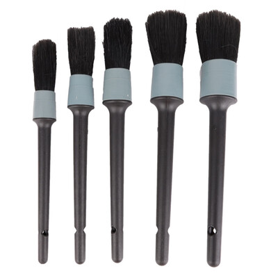

Car Brush Cleaning Natural Boar Hair Brushes Auto Detail Tools Wheels Dashboard Car Cleaning Tool 5Pcs