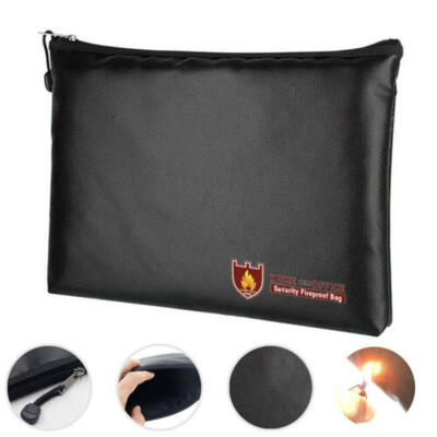 

UK Fireproof Document Pouch Bag Waterproof File Envolope Safe Storage Cash Box