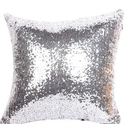 

1 Pcs Pillowcase Solid Color Glitter Silver Sequins Throw Pillow Case Cafe Home Decor Cushion Cover Decorative
