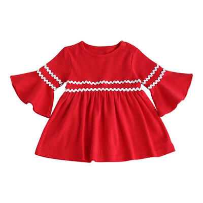 

Girls Korean Style Cute Dress Flare Sleeve Pleated Sweet Princess Dress