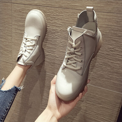 

Casual fashion Martin boots autumn water drill thick bottom candy-colored students short boots