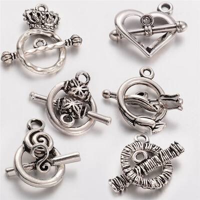 

PH PANDAHALL 30 Sets Tibetan Alloy Bar&Ring Toggle Clasps Connectors