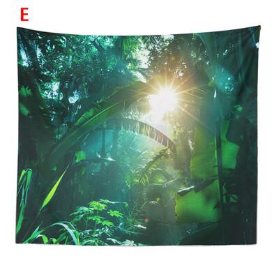 

Toponeto Misty Forest Tapestry Wall Hanging Nature Landscape Tapestry Sunshine Through Tree Tapestries for Bedroom Living Room