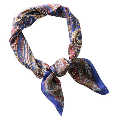 

Korean Women Printing Square Imitate Silk Scarf Hotel Waiter Business Gift