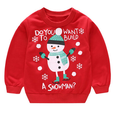 

Toddler Kids Baby Girl Boy Long Sleeve Cartoon Christmas Print Pullover Tops