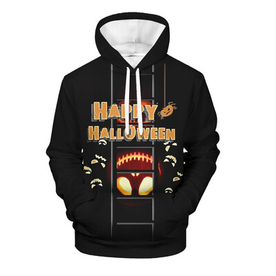 

Toponeto Mens Casual Halloween Scary 3D Pumpkin Long Sleeve Print Hoodie Sweater Coat