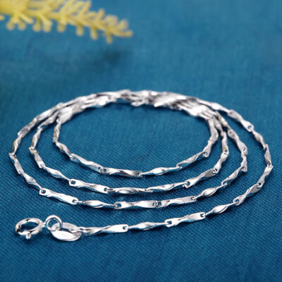 

High Quality Simple Chain Copper Plated Silver Necklace With Lobster Clasps Fit Men Women Pendant 6 Designs Jewelry