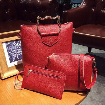 

Tailored 3Pcs Womens Leather Shoulder Bag with Crossbody Bag&Handbag BK