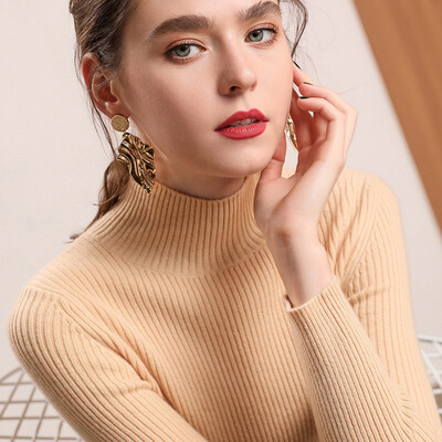 

QIANMUCHUN Womens Cashmere Bottoming Shirt Fashion woolen sweater 5874