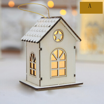 

〖Follure〗Christmas Decorations Led Luminous Cabins Pendant Christmas Table Ornaments