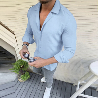 

Toponeto Mens Driver Cross Color Lapel Long Sleeve Fashion Casual Shirt Top Blouse