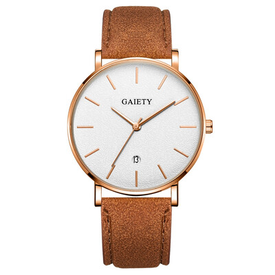 

〖Follure〗Fashion Simple Simple Casual Calendar Business Leather With Strap Mens Watch