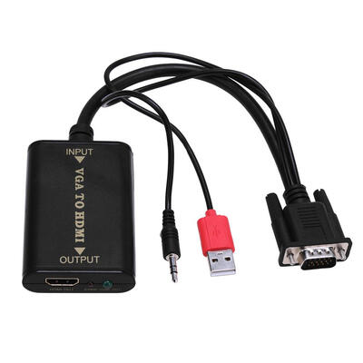 

VGA to HDMI Converter Adapter Cable with USB 35mm Plug Cable
