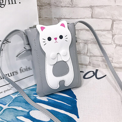 

Tailored Female Cat Mobile Phone Bag Cartoon Mini Bag Cute Wild Shoulder Messenger Bag