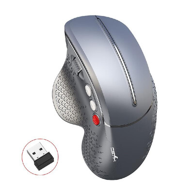 

HXSJ T32 24GHz Vertical Wireless Mute Mouse 6 Keys 3600DPI Mice Professional Wireless Gaming Mouse for PC LaptopSilver