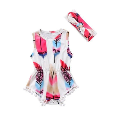 

Newborn Baby Girls Clothes Romper Bodysuit Jumpsuit Headband Sunsuit Outfits Set