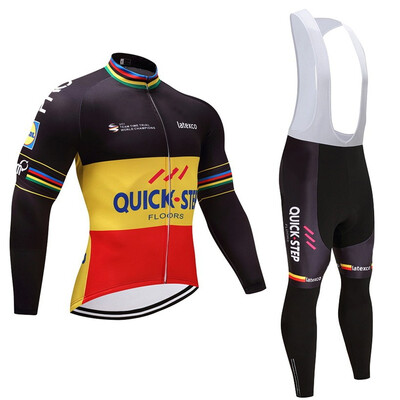 

Cycling jersey 2018 pro team Quick step winter thermal fleece bicycle clothing set ropa ciclismo invierno bike jersey bib pants