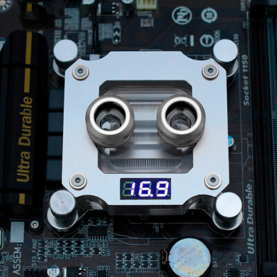 

Greensen Computer CPU Water Cooling Block Waterblock with Temperature Display for Intel Waterblock CPU Water Cooling Block