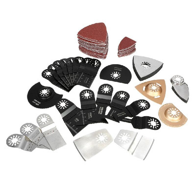 

KKmoon 100pcs Mix Oscillating Blade Kit Multi Tool Saw Web Fein Multimaster Makita Bosch Rockwell Sonicrafter Worx Multitool Acces