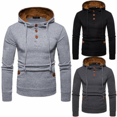 

US Mens Winter Slim Hoodie Warm Hooded Sweatshirt Coat Jacket Outwear Sweater