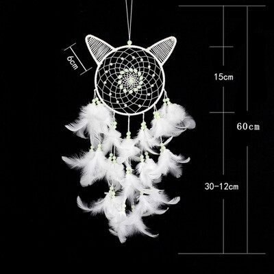 

Fashion Luminous Stone Dreamcatcher Decorations Christmas Dream Catcher Wind Chimes Cat For Home