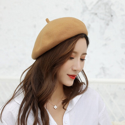 

Retro Top Headwear Woollen cloth French Bohemian Beret