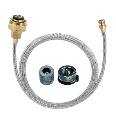 

Outdoor Camping Stove Propane Refill Adapter LPG Flat Cylinder Coupler Gas Conversion Head Set