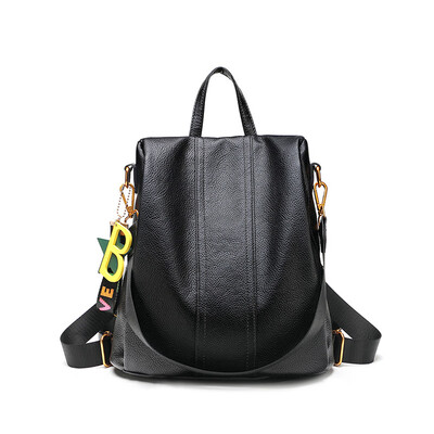 

Backpack female 2018 new soft leather Korean version of the street trend wild fashion anti-theft backpack travel backpack travel
