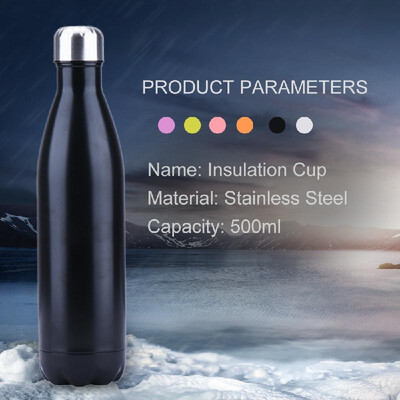 

Water Bottle Stainless Steel 500ml Insulated Cup Vacuum Insulated Water Bottle Bright Exterior Keeps Cold Hot for Long Time